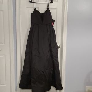 Full length black prom dress